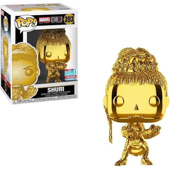 Funko Other - Funko Pop! Marvel #393 Shuri Gold Chrome 2018 Fall Convention Exclusive
